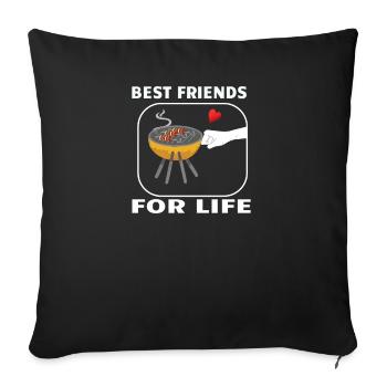 Idée de barbecue et de cadeau de camping-car - Housse de coussin décorative 45 x 45 cm - noir - Devant