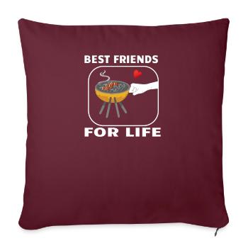 Idée de barbecue et de cadeau de camping-car - Housse de coussin décorative 45 x 45 cm - bordeaux - Devant
