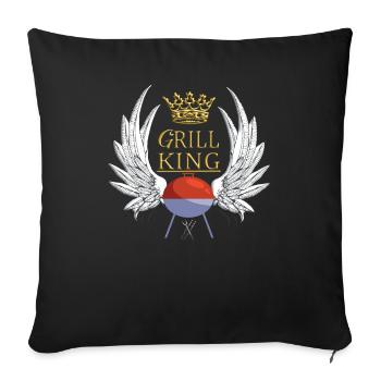 Barbecuing and Camper Gift Idea - Sofa pillowcase 17,3'' x 17,3'' (45 x 45 cm) - black - Front