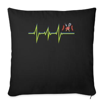 Idée de barbecue et de cadeau de camping-car - Housse de coussin décorative 45 x 45 cm - noir - Devant