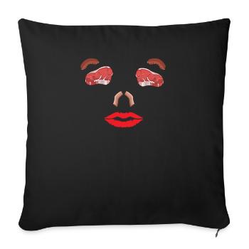 Idée de barbecue et de cadeau de camping-car - Housse de coussin décorative 45 x 45 cm - noir - Devant