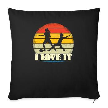 Football Accessories Gift Idea Football Fan - Sofa pillowcase 17,3'' x 17,3'' (45 x 45 cm) - black - Front