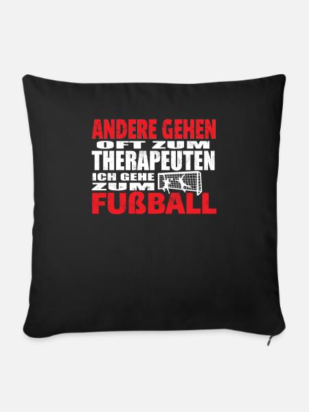 Fußballzubehör Geschenkidee Fußballfan - Sofakissenbezug 45 x 45 cm - Schwarz