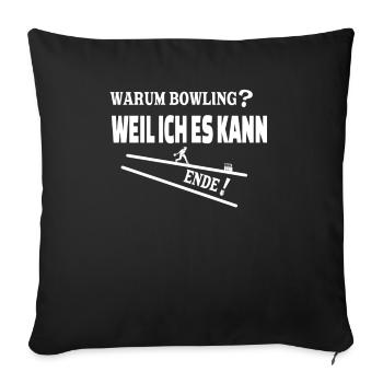 Bowling Zubehör mit Bowling Motiv - Sofakissenbezug 45 x 45 cm - Schwarz - Vorne