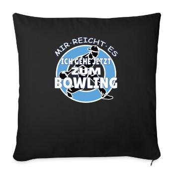 Bowling Zubehör mit Bowling Motiv - Sofakissenbezug 45 x 45 cm - Schwarz - Vorne