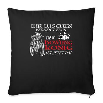 Bowling Zubehör mit Bowling Motiv - Sofakissenbezug 45 x 45 cm - Schwarz - Vorne