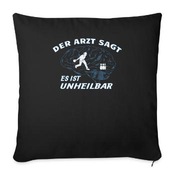 Bowling Zubehör mit Bowling Motiv - Sofakissenbezug 45 x 45 cm - Schwarz - Vorne