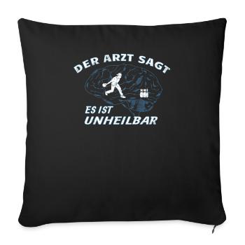 Bowling Zubehör mit Bowling Motiv - Sofakissenbezug 45 x 45 cm - Schwarz - Vorne