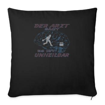 Bowling Zubehör mit Bowling Motiv - Sofakissenbezug 45 x 45 cm - Schwarz - Vorne