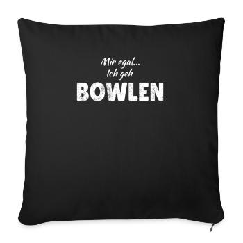 Bowling Zubehör mit Bowling Motiv - Sofakissenbezug 45 x 45 cm - Schwarz - Vorne