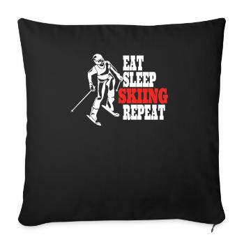 Ski accessories for skiers - Sofa pillowcase 17,3'' x 17,3'' (45 x 45 cm) - black - Front