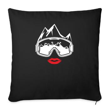 Ski accessories for skiers - Sofa pillowcase 17,3'' x 17,3'' (45 x 45 cm) - black - Front
