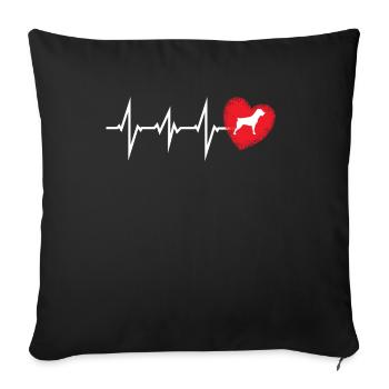 Accessoires pour chiens Rottweiler Propriétaires de chiens - Housse de coussin décorative 45 x 45 cm - noir - Devant