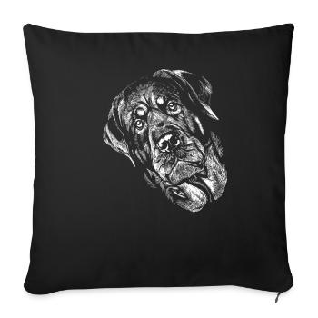 Accessoires pour chiens Rottweiler Propriétaires de chiens - Housse de coussin décorative 45 x 45 cm - noir - Devant