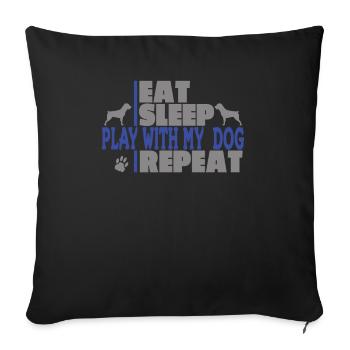 Accessoires pour chiens Rottweiler Propriétaires de chiens - Housse de coussin décorative 45 x 45 cm - noir - Devant