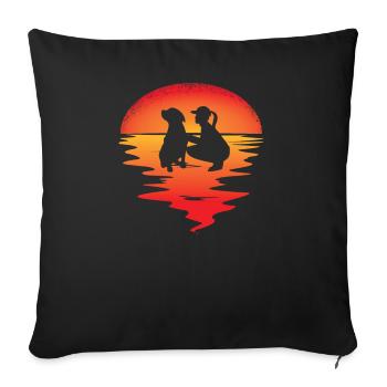 Accessoires pour chiens Rottweiler Propriétaires de chiens - Housse de coussin décorative 45 x 45 cm - noir - Devant