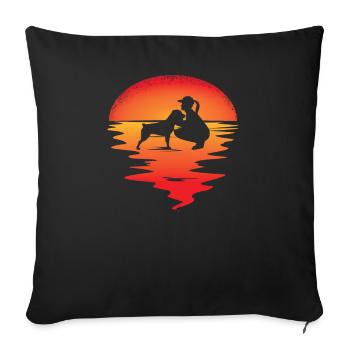 Accessoires pour chiens Rottweiler Propriétaires de chiens - Housse de coussin décorative 45 x 45 cm - noir - Devant
