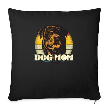 Accessoires pour chiens Rottweiler Propriétaires de chiens - Housse de coussin décorative 45 x 45 cm - noir - Devant