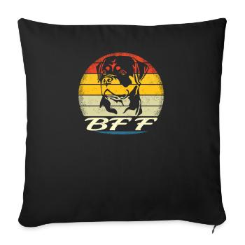 Accessoires pour chiens Rottweiler Propriétaires de chiens - Housse de coussin décorative 45 x 45 cm - noir - Devant