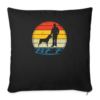 Accessoires pour chiens Rottweiler Propriétaires de chiens - Housse de coussin décorative 45 x 45 cm - noir - Devant