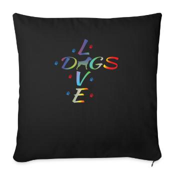 Accessoires pour chiens Rottweiler Propriétaires de chiens - Housse de coussin décorative 45 x 45 cm - noir - Devant