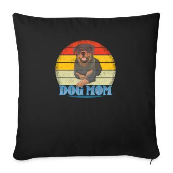 Accessoires pour chiens Rottweiler Propriétaires de chiens - Housse de coussin décorative 45 x 45 cm - noir - Devant