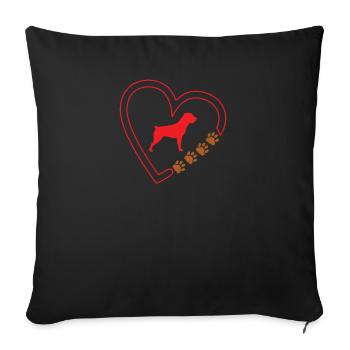 Accessoires pour chiens Rottweiler Propriétaires de chiens - Housse de coussin décorative 45 x 45 cm - noir - Devant