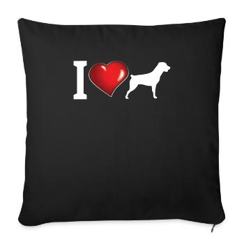 Accessoires pour chiens Rottweiler Propriétaires de chiens - Housse de coussin décorative 45 x 45 cm - noir - Devant