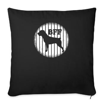 Accessoires pour chiens Rottweiler Propriétaires de chiens - Housse de coussin décorative 45 x 45 cm - noir - Devant