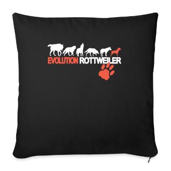 Accessoires pour chiens Rottweiler Propriétaires de chiens - Housse de coussin décorative 45 x 45 cm - noir - Devant