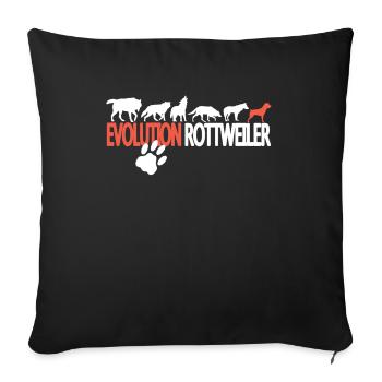 Accessoires pour chiens Rottweiler Propriétaires de chiens - Housse de coussin décorative 45 x 45 cm - noir - Devant