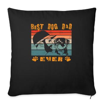 Accessoires pour chiens Rottweiler Propriétaires de chiens - Housse de coussin décorative 45 x 45 cm - noir - Devant