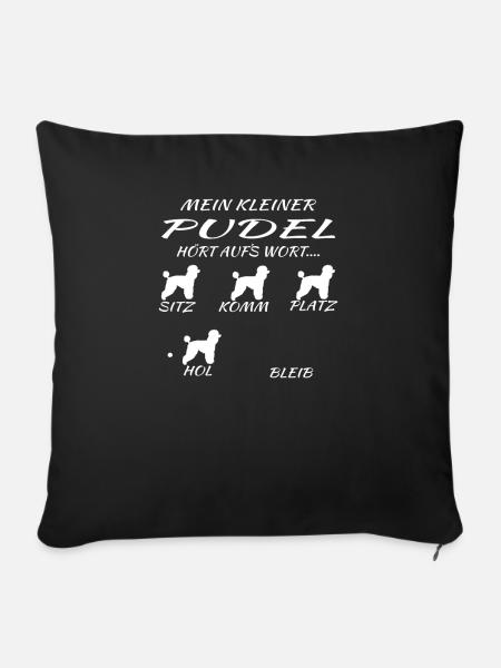 Hundezubehör Pudel Hundebesitzer - Sofakissenbezug 45 x 45 cm - Schwarz