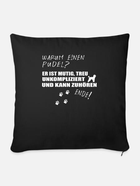 Hundezubehör Pudel Hundebesitzer - Sofakissenbezug 45 x 45 cm - Schwarz