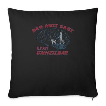 Hundezubehör Pudel Hundebesitzer - Sofakissenbezug 45 x 45 cm - Schwarz - Vorne