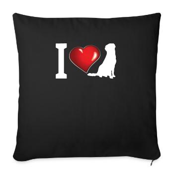 Dog Golden Retriever Dog Owner - Sofa pillowcase 17,3'' x 17,3'' (45 x 45 cm) - black - Front