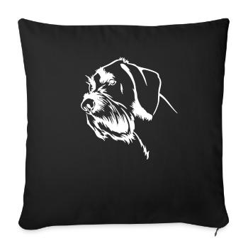Dogs German Wirehaired Dog Owners - Sofa pillowcase 17,3'' x 17,3'' (45 x 45 cm) - black - Front