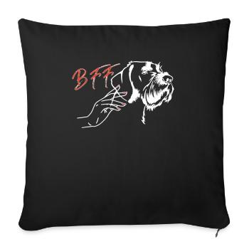 Dogs German Wirehaired Dog Owners - Sofa pillowcase 17,3'' x 17,3'' (45 x 45 cm) - black - Front