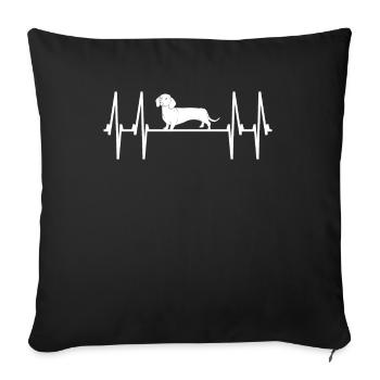 Chien teckel Propriétaire de chien Gechenkidee - Housse de coussin décorative 45 x 45 cm - noir - Devant