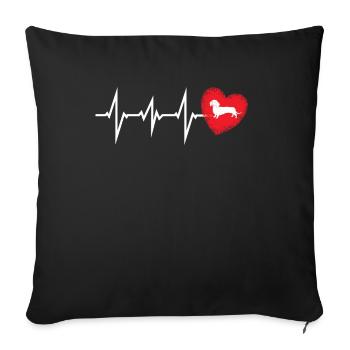 Chien teckel Propriétaire de chien Gechenkidee - Housse de coussin décorative 45 x 45 cm - noir - Devant