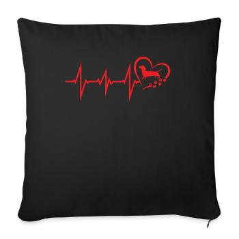 Chien teckel Propriétaire de chien Gechenkidee - Housse de coussin décorative 45 x 45 cm - noir - Devant