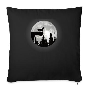 Hund Dackel Hundebesitzer Gechenkidee - Sofakissenbezug 45 x 45 cm - Schwarz - Vorne