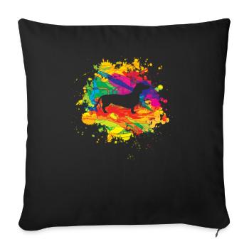 Hunderasse Dackel für Hundeliebhaber - Sofakissenbezug 45 x 45 cm - Schwarz - Vorne