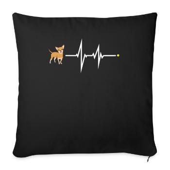 Chien Chihuahua Propriétaire de chien Gechenkidee - Housse de coussin décorative 45 x 45 cm - noir - Devant