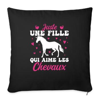 Juste Une Fille Qui Aime Les Cheveux ! - Housse de coussin décorative 45 x 45 cm - noir - Devant