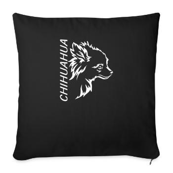 Chien Chihuahua Propriétaire de chien Gechenkidee - Housse de coussin décorative 45 x 45 cm - noir - Devant