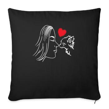 Chien Chihuahua Propriétaire de chien Gechenkidee - Housse de coussin décorative 45 x 45 cm - noir - Devant