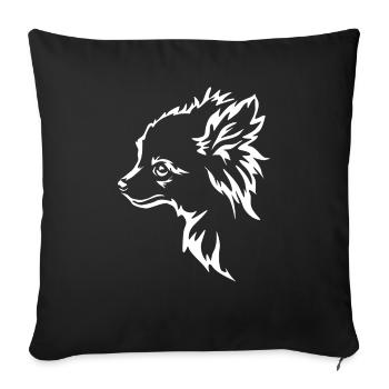 Chien Chihuahua Propriétaire de chien Gechenkidee - Housse de coussin décorative 45 x 45 cm - noir - Devant