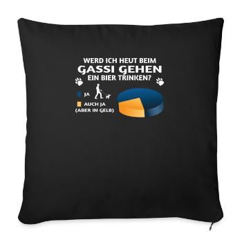 Hund Chihuahua Hundebesitzer Gechenkidee - Sofakissenbezug 45 x 45 cm - Schwarz - Vorne