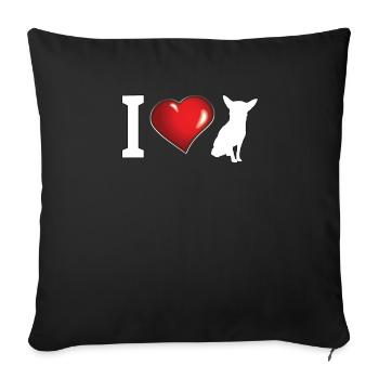 Chien Chihuahua Propriétaire de chien Gechenkidee - Housse de coussin décorative 45 x 45 cm - noir - Devant